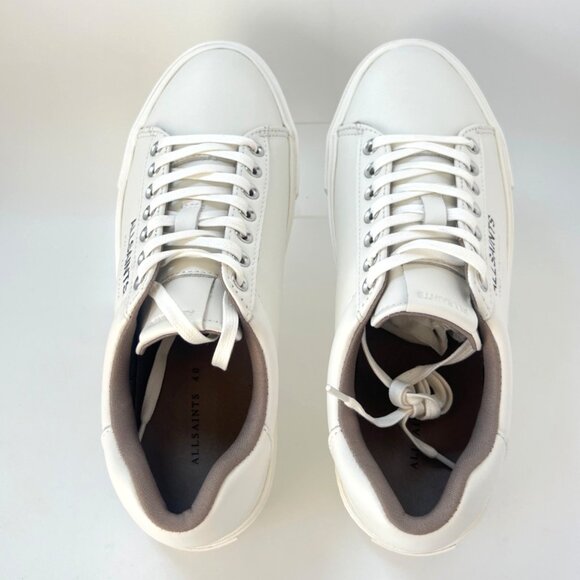 All Saints Underground Low Tops Triple white Leather Men Size EU40 US7 - Picture 3 of 11